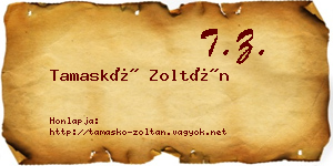 Tamaskó Zoltán névjegykártya